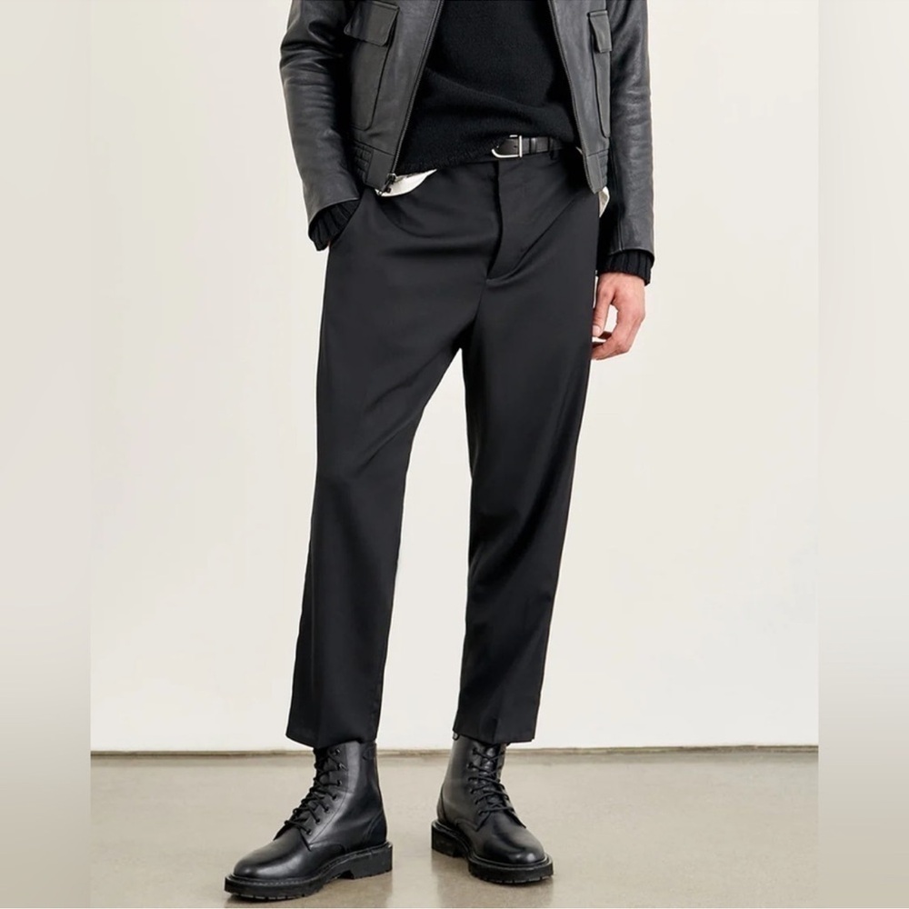 Nili Lotan Mens Tel Aviv Wool Black Pants Dropped Crouch Office size 32"
